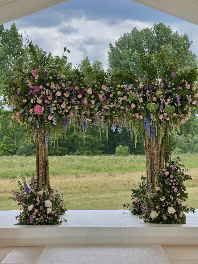 A hanging wisteria installation, the Clementine at Syon Park, Wildabout